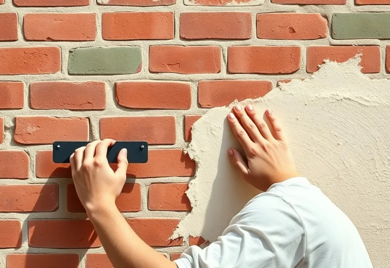 Application d'un enduit décoratif à la lisseuse sur un mur