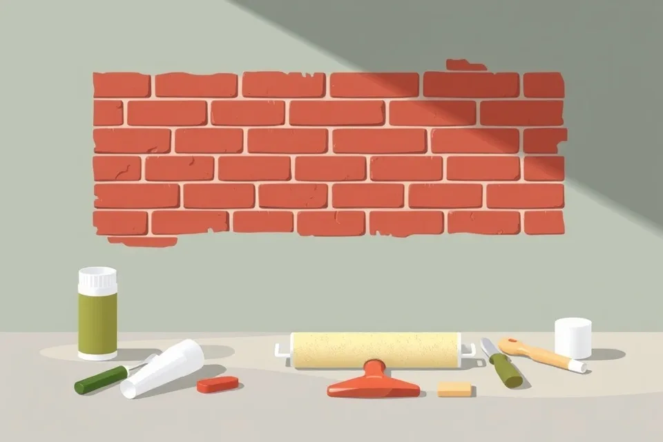 Outils de peinture disposés dans l'ordre des étapes du chantier